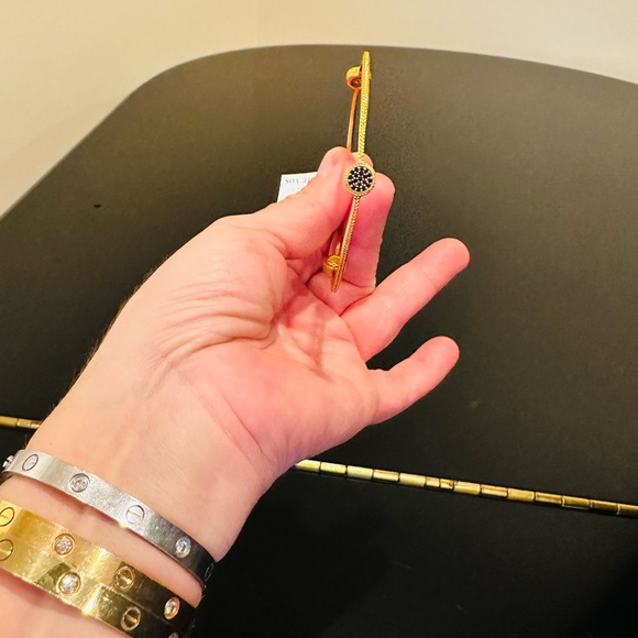 NWT Authentic Minimalist Luxury Julie Vos Pave' Obsidian Black Medium Bangle - Picture 14 of 17